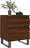 vidaXL - Nachtkastje - 40x35x50 - cm - bewerkt - hout - bruin - eikenkleur
