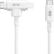 Hyper HyperJuice USB-C naar USB-C en Lightning hybrid silicone kabel (1.5m/60W) – 2-in-1 Hybride Connector – 60W USB-C Snelladen – Knoopvrije Siliconen