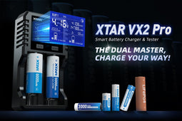 XTAR VX2 Pro - Batterijlader voor ronde cellen - Li-ion LiFePO4 NiMH - USB-C