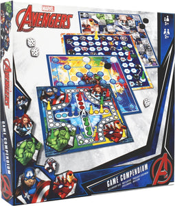 Marvel Avengers - 4-in-1 Spellendoos - Molenspel - Dammen - Ludo - Slangen & Ladders - Bordspel Verzameling - Game Compendium