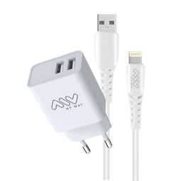 Myway Oplader - USB x 2 - 1 m - Wit