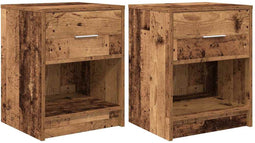 vidaXL - Nachtkastjes - 2 - st - met - lade - 40x34x50 - cm - oud - houtkleurig