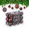 Kerstballen set van 50 - onbreekbaar - kunststof - ∅ 3, 4 & 6 cm - bruin (50 stuks)