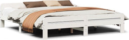 vidaXL - Bedframe - zonder - matras - massief - grenenhout - wit - 200x200 - cm