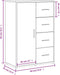vidaXL - Dressoir - 60x31x84 - cm - bewerkt - hout - grijs - sonoma - eikenkleurig