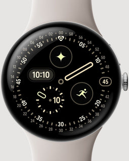 Google Pixel Watch 4 - Smartwatch - 45mm - Bluetooth - Zilver (Beige)