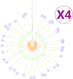 vidaXL - Kerstverlichting - vuurwerk - 4 - st - 140 - meerkleurige - LED's - 17 - cm