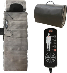 BREND BR-2230 - Elektrisch Massagematras - 4 Massagezones 5 Vibratiemodi 3 Intensiteiten - Grijs - 170X55 CM