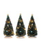 LuVille Christmas Village Miniature Trees - 3 Pieces - H15 cm - Multicolour