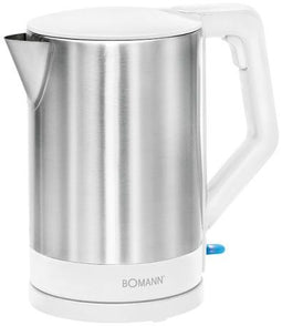 Bomann WKS 3002 CB - Waterkoker 1,5l 2200W 360 graden draaibaar - Aluminium/Wit