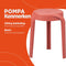 Alterego Pompa - Lage Stapelbare Kruk - Rood Plastic - 35x35.5x45cm
