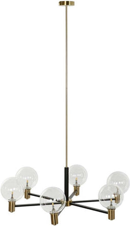 Plafondlamp DKD Home Decor 83 x 83 x 128 cm Kristal Zwart Gouden Metaal 9 W