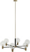 Plafondlamp DKD Home Decor 83 x 83 x 128 cm Kristal Zwart Gouden Metaal 9 W