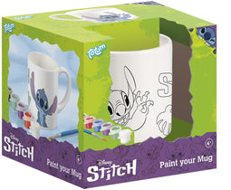 Totum Disney Stitch - Keramieken inkleurmok met 6 kleuren verf en penseeltje - Lilo & Stitch