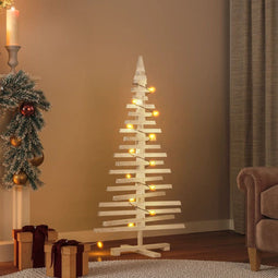 vidaXL - Kerstdecoratie - kerstboom - 120 - cm - massief - grenenhout