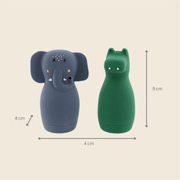 Trixie Knijpspeelgoed voor in bad – Mrs. Elephant & Mr. Crocodile – Siliconen Badspeelgoed – Spuitfiguurtjes – Vanaf 6 Maanden