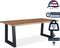 Feel Home - 180x90 Eettafel - Massief Glad Boomstamblad Eiken - 5 cm dik - U Frame
