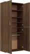vidaXL - Schoenenkast - 80x39x178 - cm - bewerkt - hout - bruin - eikenkleur