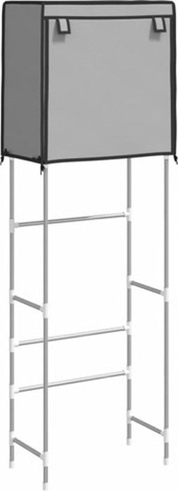 vidaXL - Toiletrek - 2-laags - 56x30x170 - cm - ijzer - grijs