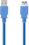 USB-Kabel - USB 3.2 Gen 1 - USB-A Male - USB-A Female - 5 Gbps - Vernikkeld - 1.00 m - Rond - PVC - Blauw - Polybag