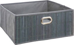 5Five Opbergmand/kastmand - 13L - grijs - linnen/bamboe - 31 x 13,5 x 31 cm - vakkenkast manden