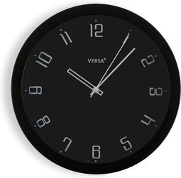 Muurklok Versa Polypropyleen Zwart (4,3 x 30 x 30 cm)