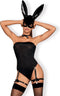 Obsessive Bunny kostuum- Erotische Rollenspel Kleding - Maat L/XL - Zwart