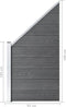 vidaXL - Schuttingset - 2 - vierkant - en - 1 - schuin - 446x186 - cm - HKC - grijs