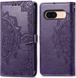 imoshion Hoesje Geschikt voor Google Pixel 8a Hoesje Met Pasjeshouder - imoshion Mandala Bookcase - Paars