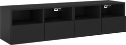 vidaXL - Tv-wandmeubel - s - 2 - st - 60x30x30 - cm - bewerkt - hout - zwart