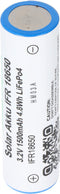 3.2 volt zonnebatterij Lithium 18650 IFR LiFePo4 batterij flattop zonder kop onbeschermd 64.5x18mm, 1100mAh