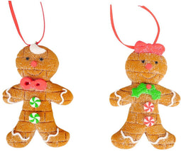 3.375 inch H Clay Dough Gingerbread Orna X 2. 5x5x10 cm kerstornament