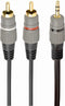 3.5 mm stereo plug to 2*RCA plugs 2.5m cable, gold-plated connectors