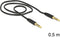 3,5mm Jack 4-polig audio/video kabel AWG24 / zwart - 0,50 meter