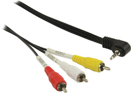 3,5mm Jack 4-polig haaks - Composiet audio video kabel - versie links/video/massa/rechts (TRRS) - 1 meter