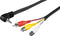 3,5mm Jack 4-polig haaks - Composiet audio video kabel - versie links/video/massa/rechts (TRRS) - 1 meter