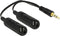 3,5mm Jack naar 2x 3,5mm Jack stereo audio splitter met volume regelaar / zwart - 0,20 meter