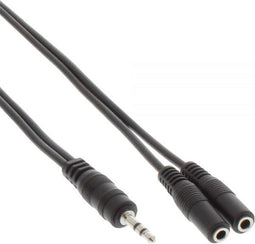 3,5mm Jack naar 2x 3,5mm Jack stereo audio splitter - zwart - 5 meter