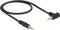 3,5mm Jack stereo audio kabel - haaks - verguld / zwart - 0,50 meter
