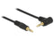 3,5mm Jack stereo audio kabel - haaks - verguld / zwart - 1 meter