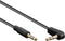 3,5mm Jack stereo audio slim kabel - haaks / zwart - 1 meter