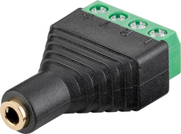 3,5mm Jack (v) Terminal Block - verguld - 4-polig / stereo