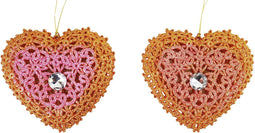 3.7 inch Heart Orna X 2. 5x5x10 cm kerstornament