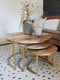 3 Salontafels - Bruin & Goud - Mangohout & Metaal - Rootsmann