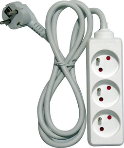 3-socket plugboard without power switch Chacon (1,5 m)