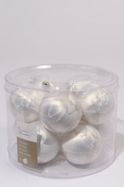 3 stuks 10 kerstballen wit ijslak 60 mm