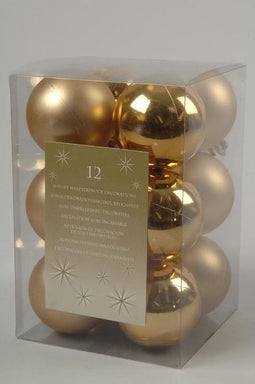 3 stuks 12 kerstballen licht goud 60 mm