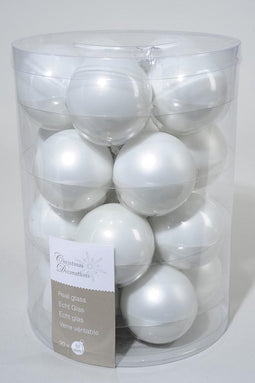 3 stuks 20 kerstballen winterwit emaille 60 mm