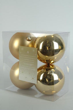 3 stuks 4 kerstballen licht goud 100 mm