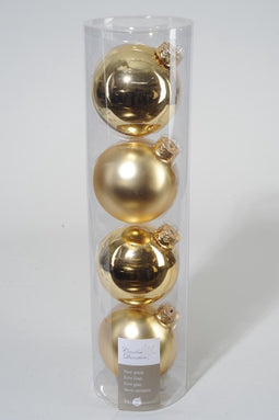3 stuks 4 kerstballen licht goud glans 100 mm